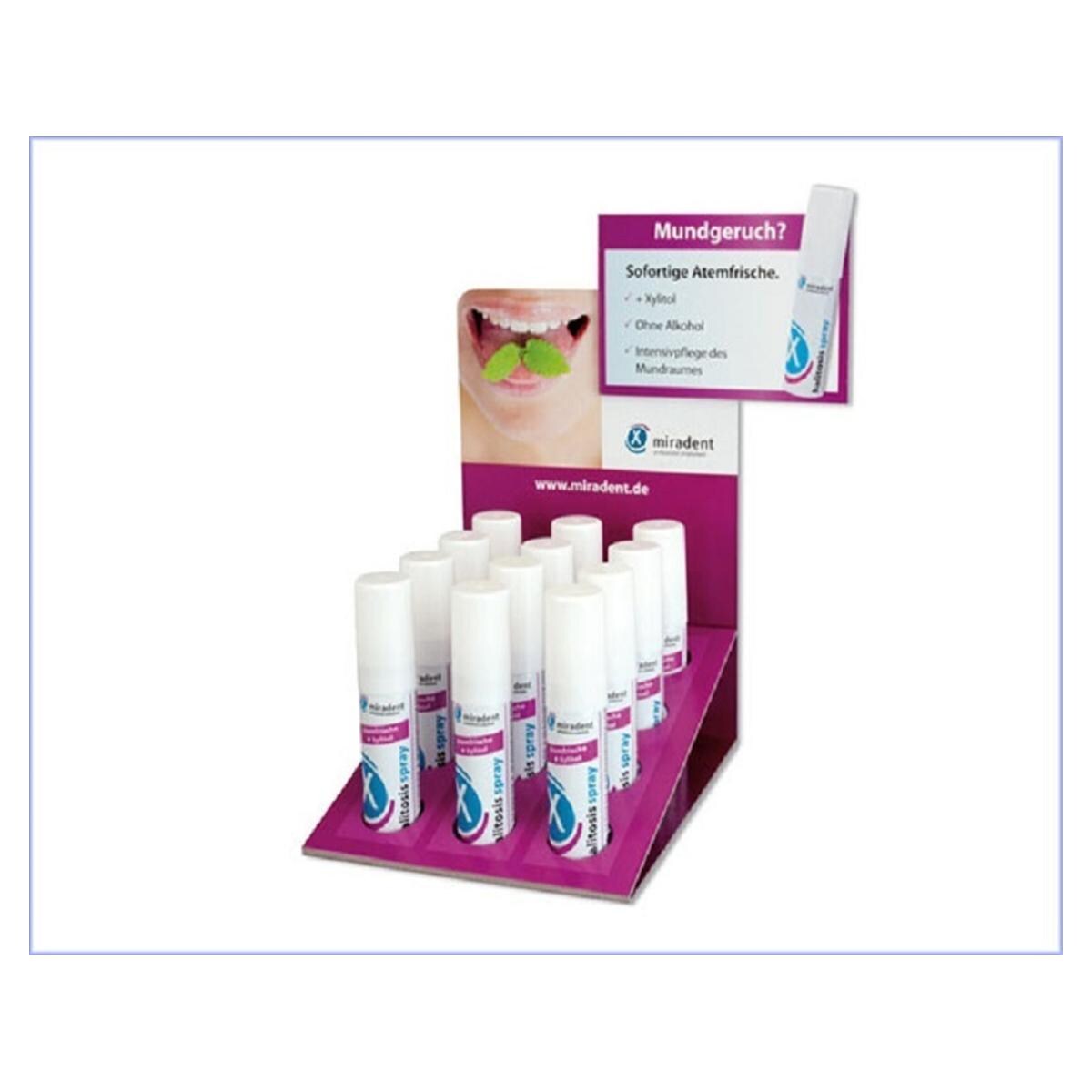 Halitosis spray - Verpakking, Sprayflesje 12x 15 ml met display