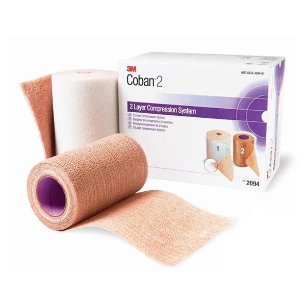 Coban 2 laag Compressiesysteem - 3,5 cm x 10 meter, huidkleurig, per 8 stuks