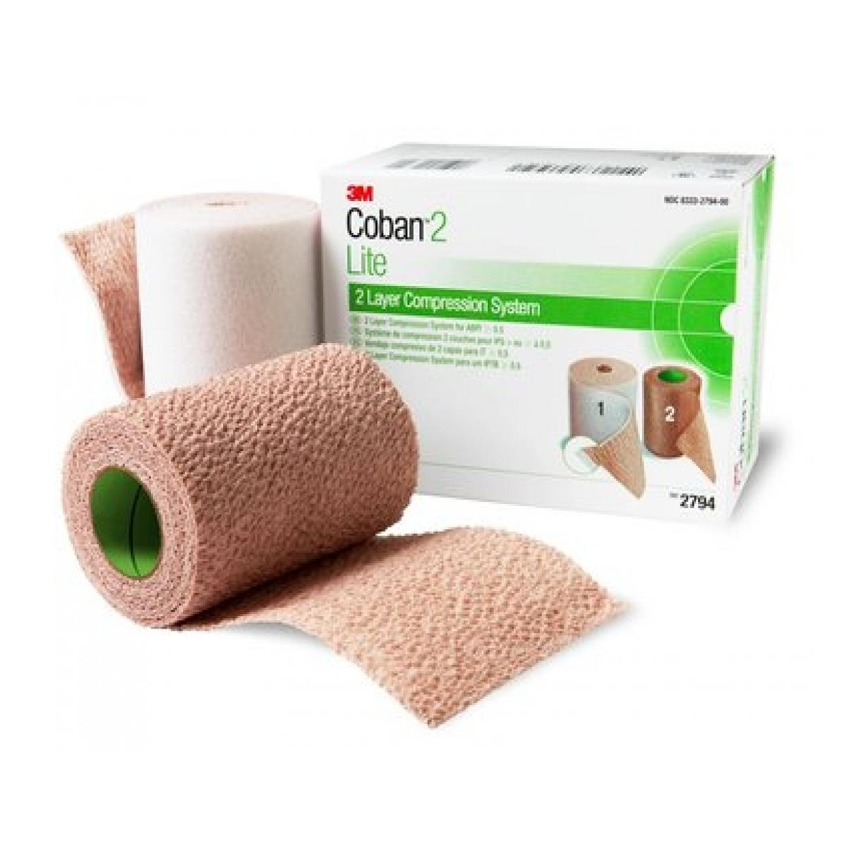 Coban 2 laag Compressiesysteem - 10 cm x 3,2 meter, huidkleurig, per 8 stuks