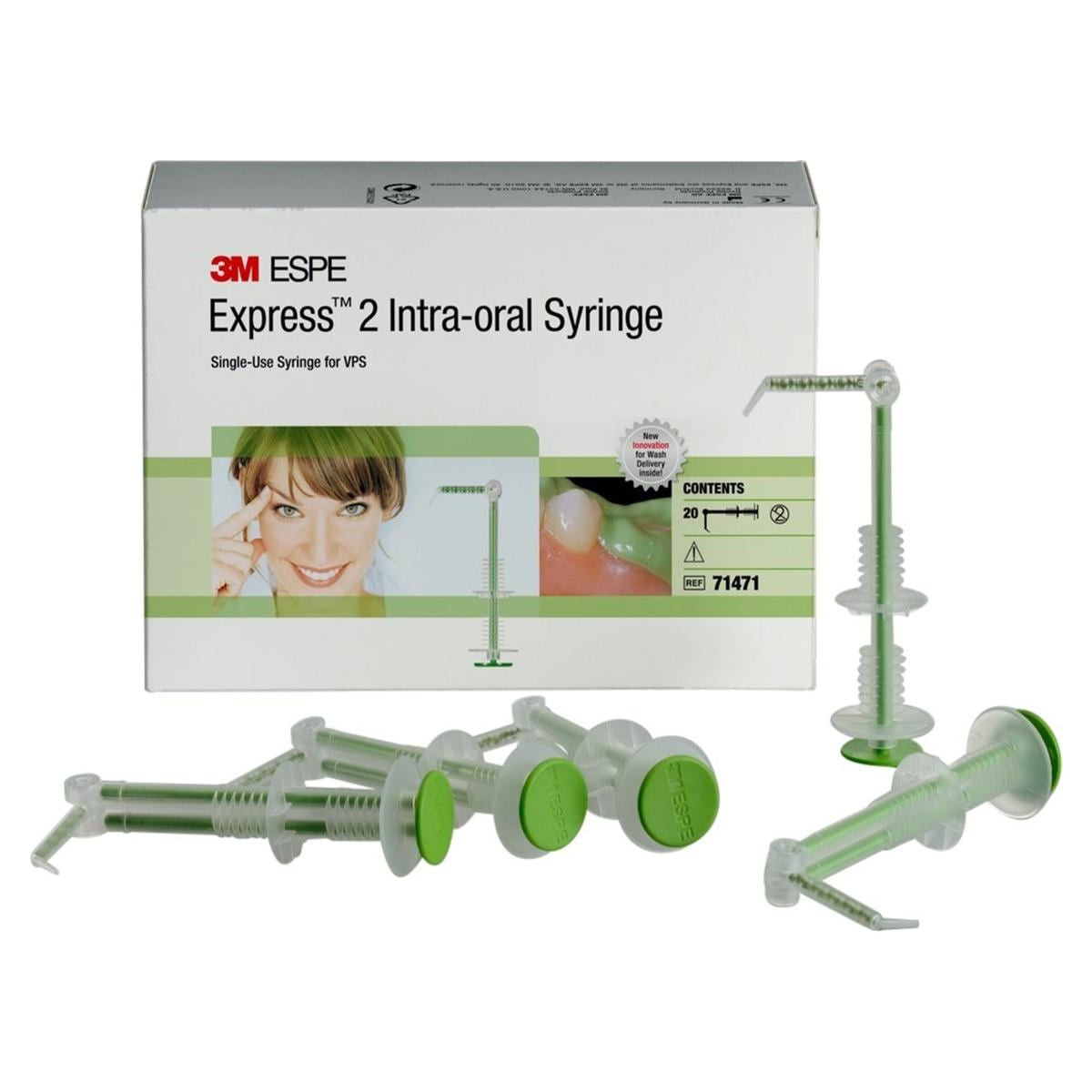 Express 2 Intra-Oral Syringe - Groen (voor A-Silicone), 20 stuks