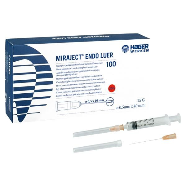 Miraject Endo Luer - 25G, � 0,5 x 40 mm, 100 stuks