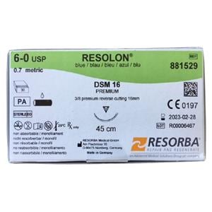 RESOLON monofilament blauw - USP 6-0, Lengte 45 cm (881529), 36 stuks