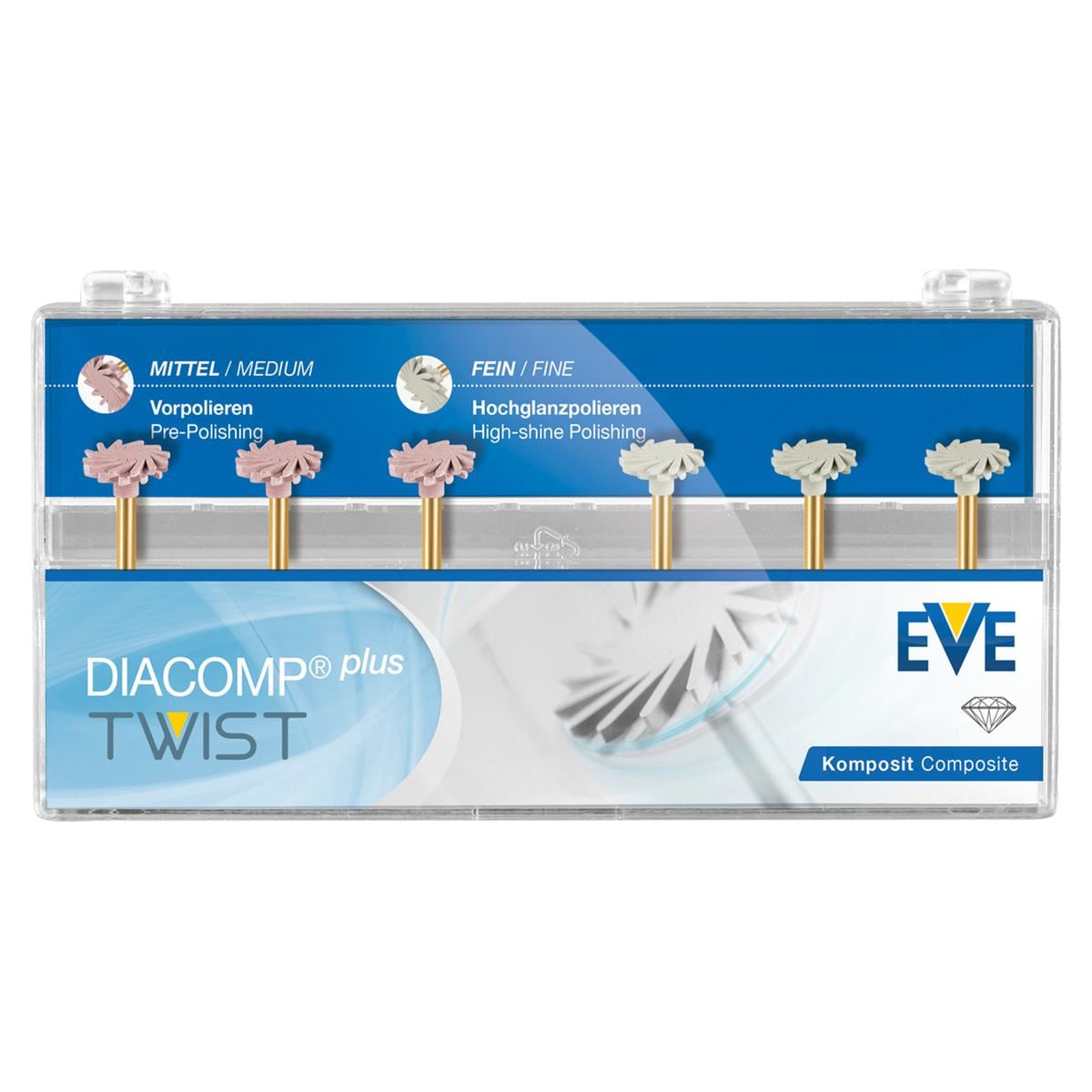 DIACOMP Plus Twist - Set - RA 343, Ø 10 mm, 6 stuks