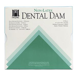 Hygenic Dental Dam Non-Latex - Medium, 6 x 6 inch