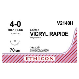 Vicryl Rapide - USP 4-0 RB1 70 cm kleurloos V2140H, per 36 stuks