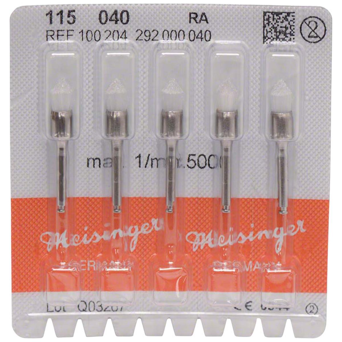 Polijstborstel nylon - 115, spits ISO 040 - 5 stuks