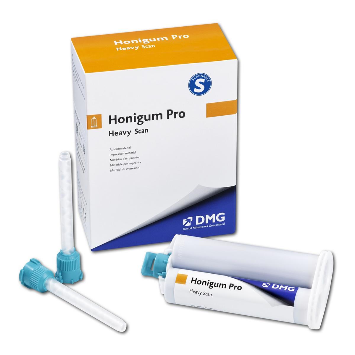 Honigum Pro Heavy Scan Automix - Verpakking, 2 x 50 ml en 4 Automix tips