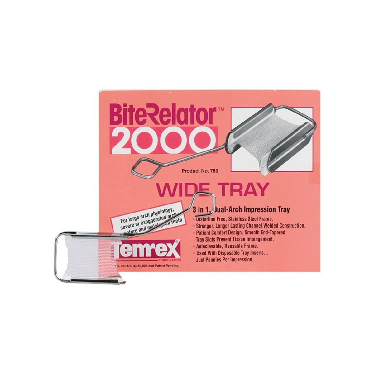 Bite Relator 2000 - Wide, 1 tray frame & 12 disposable tray inserts