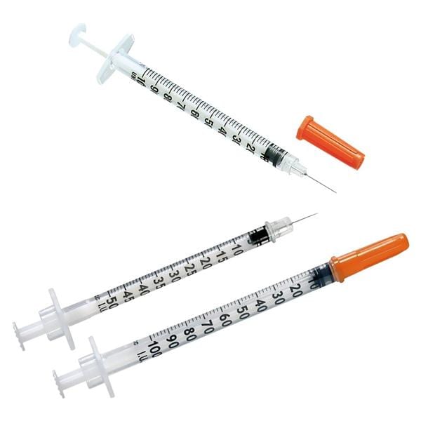 Microfine Insulinespuit + naald 1ml - u100, per 100 stuks