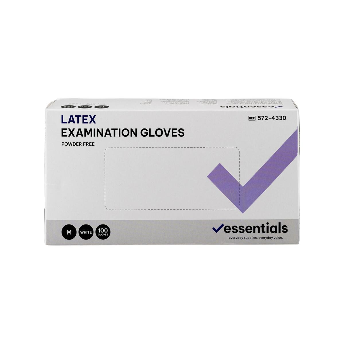 Latex Examination Gloves Powder Free - M, 100 stuks