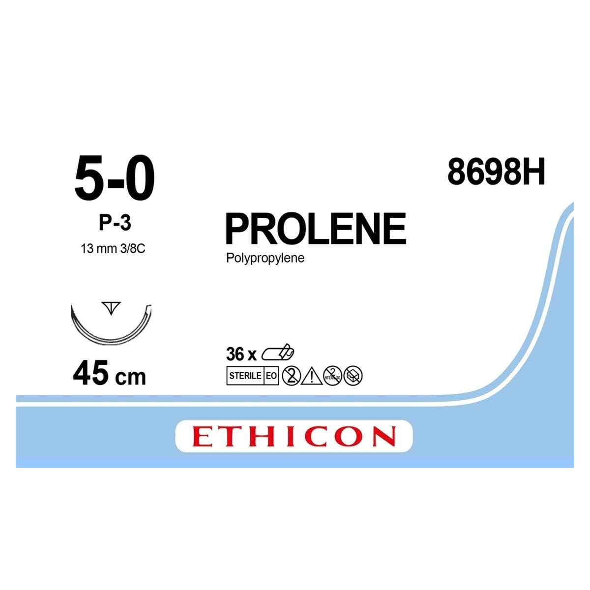 Prolene - lengte 45cm, 36 stuks 5/0, naald P-3 - 8698H
