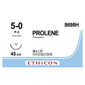 Prolene - lengte 45cm, 36 stuks 5/0, naald P-3 - 8698H