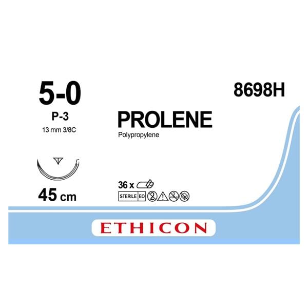 Prolene - USP 5-0 P3 45 cm blauw 8698H, per 36 stuks