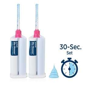 Blu-Mousse Bite Registration Super-Fast (30 sec) - 2x 50 ml en 6 mengtips