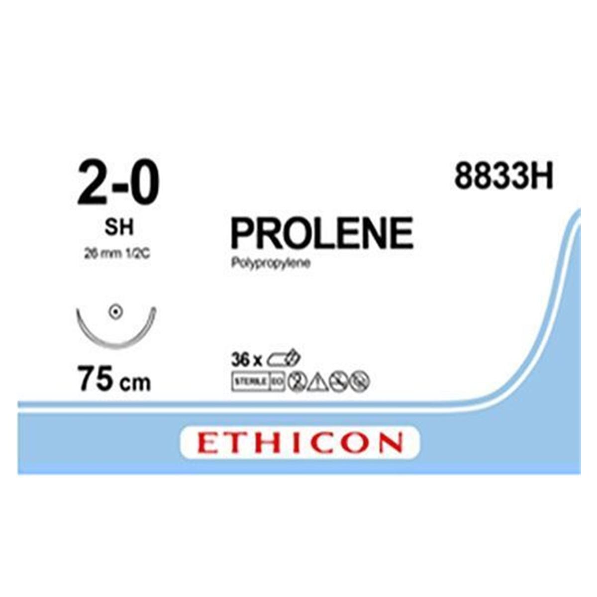 Prolene - USP 2-0 SH 75 cm blauw 8833H, per 36 stuks