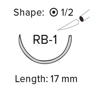 Vicryl Rapide - lengte 70cm, 12 stuks 4/0, naald RB-1 - V2140G