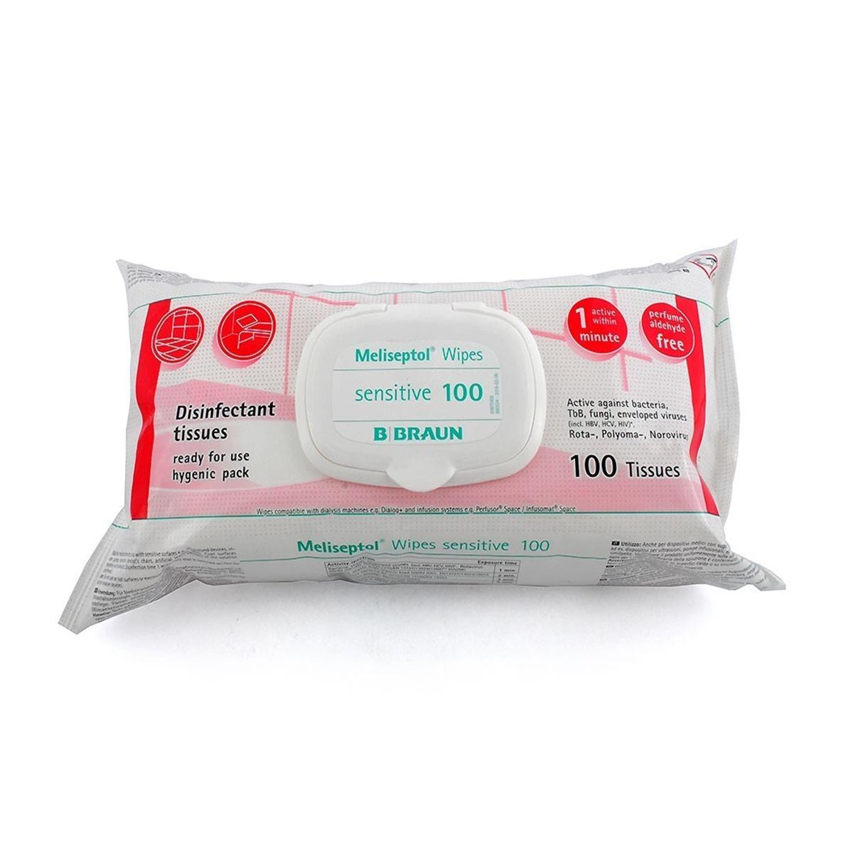 Meliseptol wipes sensitive - flowpack verpakking 100 stuks