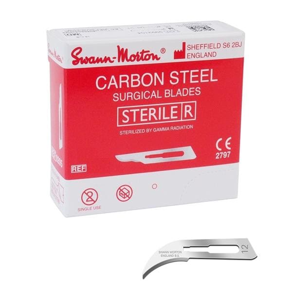 Scalpels, mesjes - figuur 12, per 100st, 0204