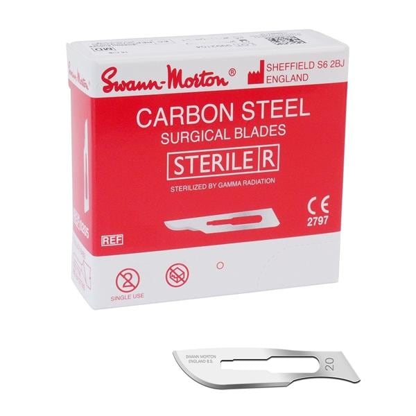 Scalpels, mesjes - figuur 20, per 100st, 0206