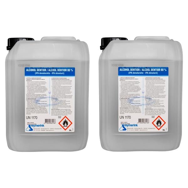 Alcohol Dentior 80% - Verpakking, 2 cans  5 liter