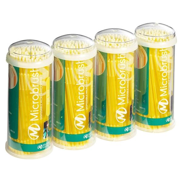 Microbrush in Tube verpakking - Fijn (1,5 mm) geel, 4x 100 stuks