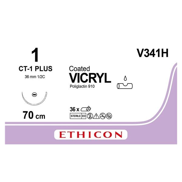 Vicryl - USP 1-0 CT1 70 cm violet V341H, per 36 stuks