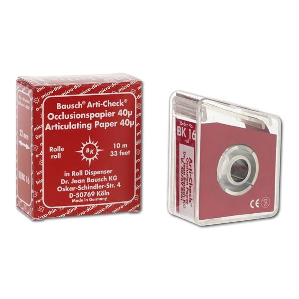 Articulatiepapier micro-dun rol in dispenserbox - Rood, 22 mm x 10 m, BK 16
