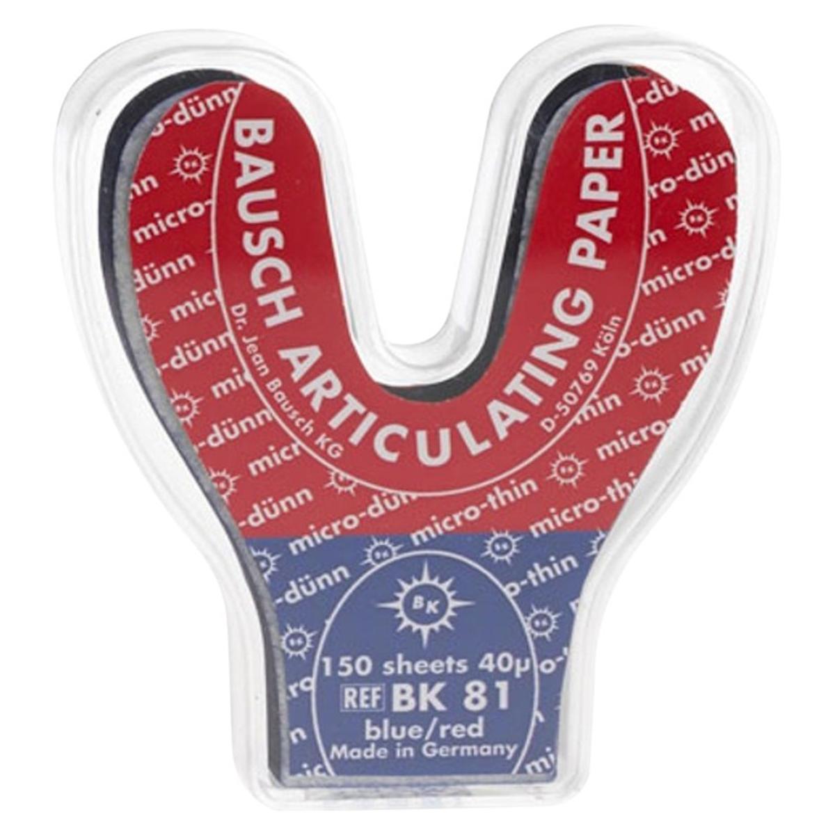 Articulatiepapier hoefijzervorm - 40 &#181;, blauw/rood 150 vellen, BK81