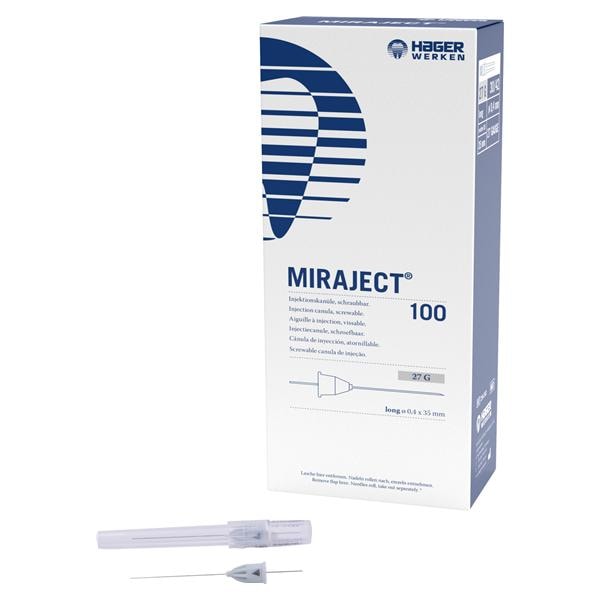 Miraject - Geel - 27G lang, 30 x 42 mm, � 0,4 mm, 100 stuks