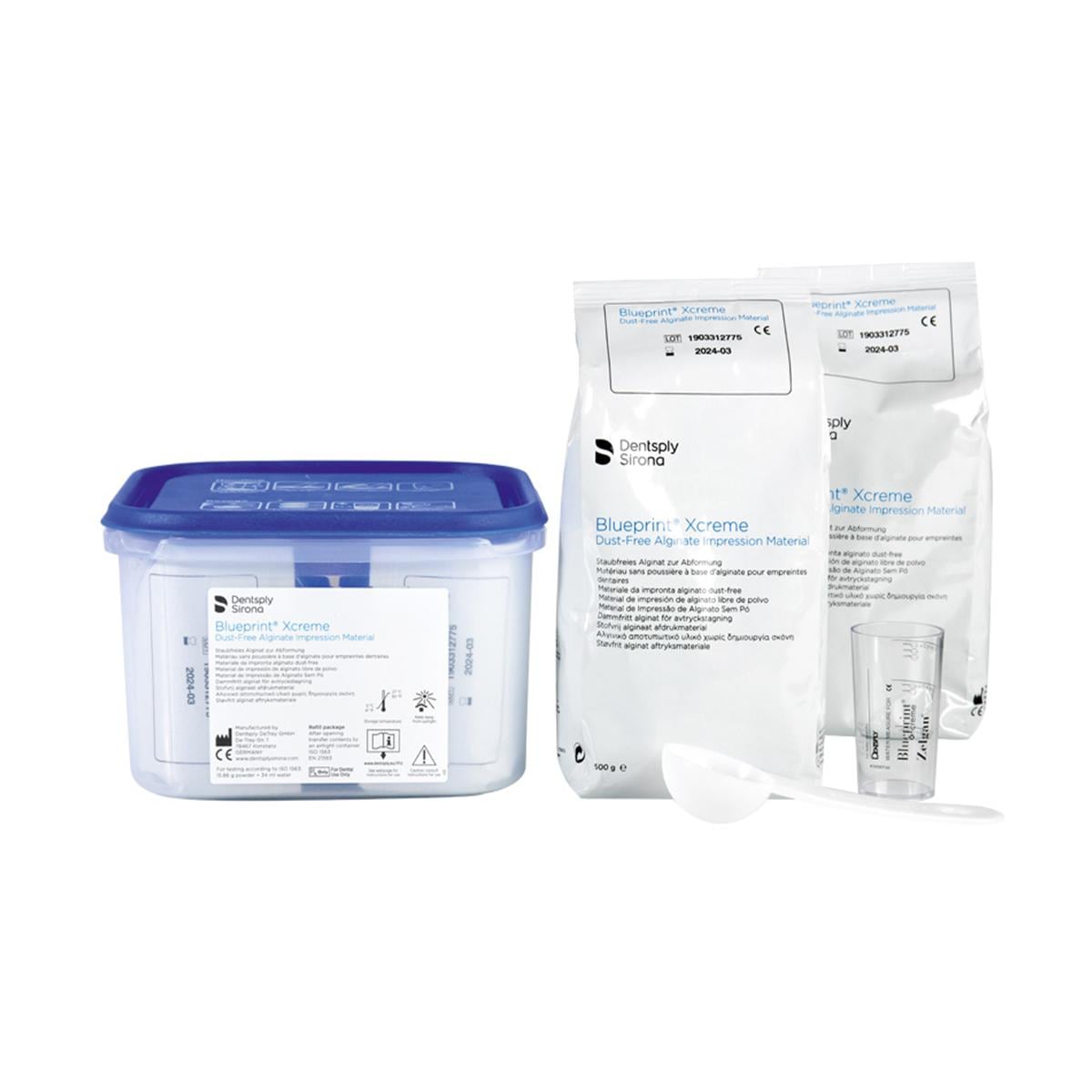 Blueprint X-creme - Refillpack, 2x 500 g, bewaardoos en maatbekers