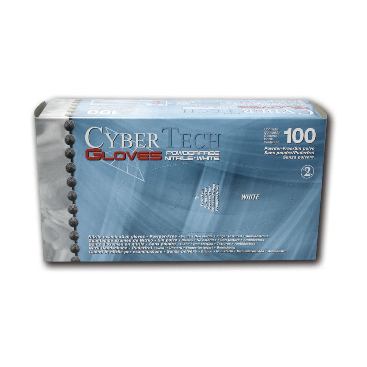 CyberGloves PFE Nitrile White - S - 100 stuks