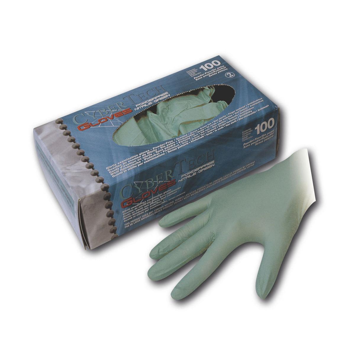 CyberGloves PFE Nitrile Green - XS, 100 stuks