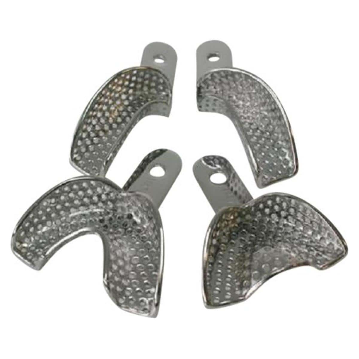 Afdruklepels metaal geperforeerd betande kaak quadrant - Assortiment, 4 stuks (30, 31, 32, 33)