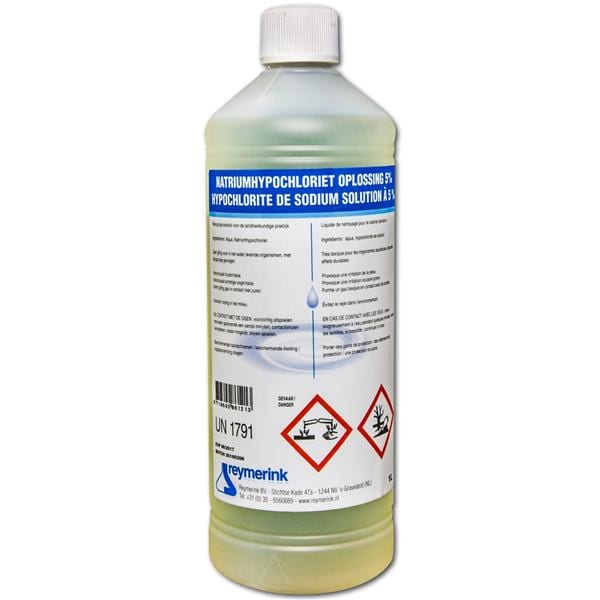 Natriumhypochloriet 5% - Fles, 1 liter