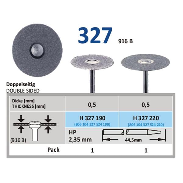 Diamantschijf H 327 - HP 220  22 mm dubbelzijdig