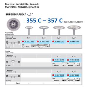 Diamantschijf Superdiaflex H 357 C - HP 190 19 mm dubbelzijdig fijn