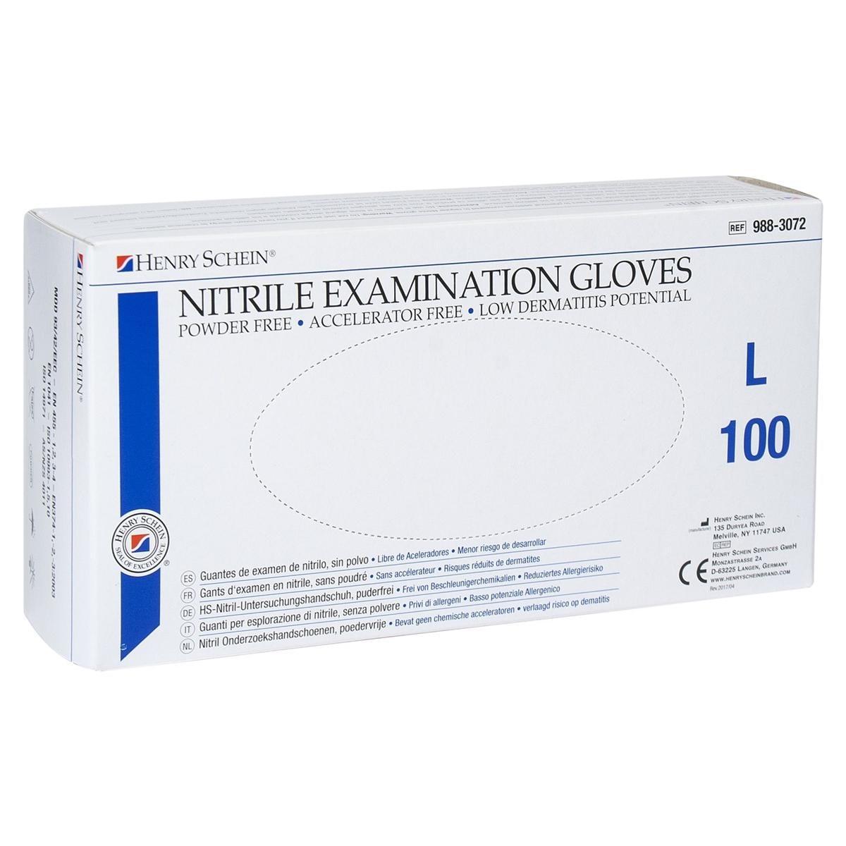 Nitrile Examination Gloves accelerator free blauw S 100 stuks
