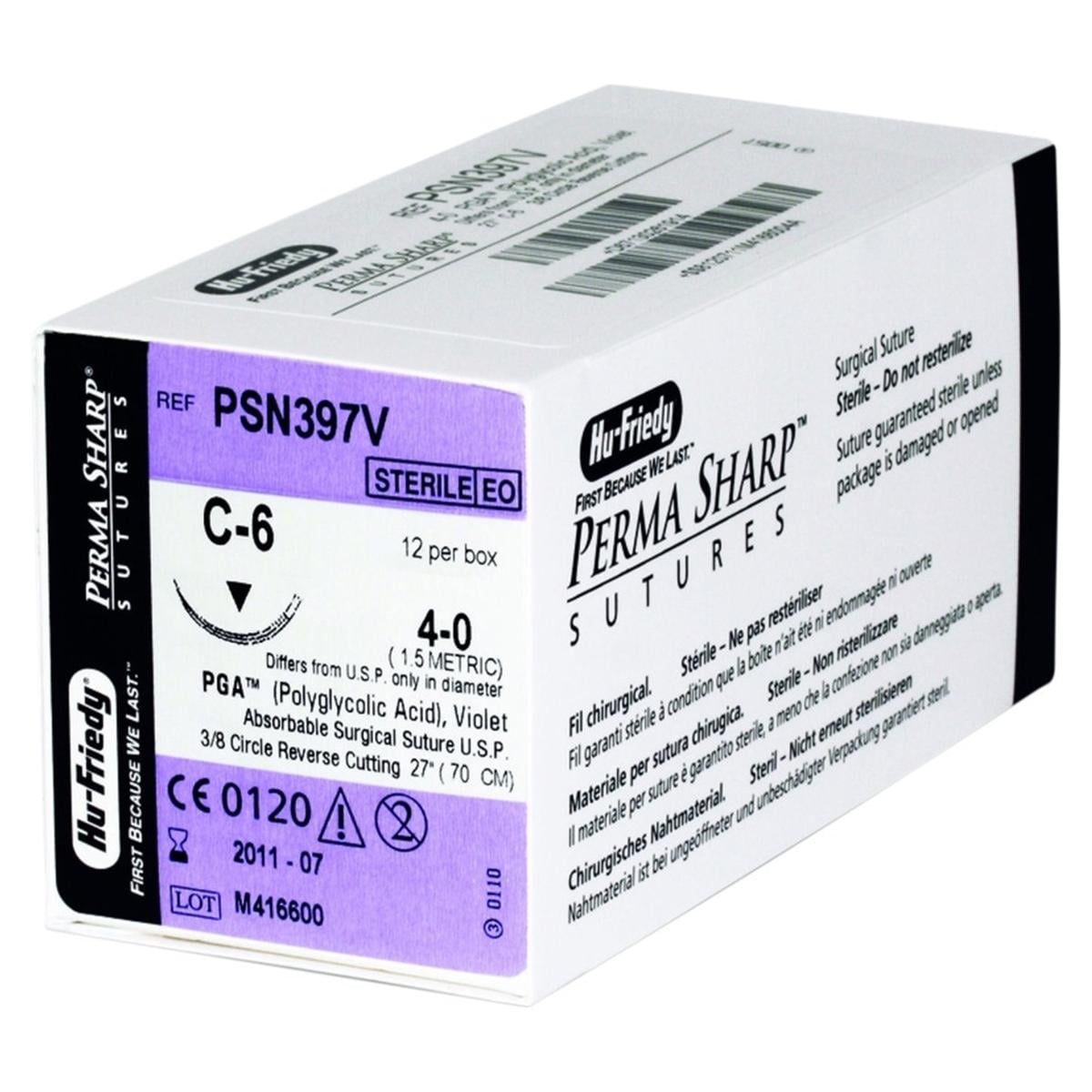 PGA violet Perma Sharp - PSN397V, 4-0 lengte 70 cm, naald C6 - 12 stuks