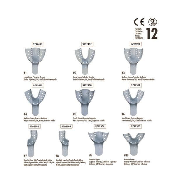 Afdruklepels betand geperforeerd onder - nr. 6 Small, 12 stuks