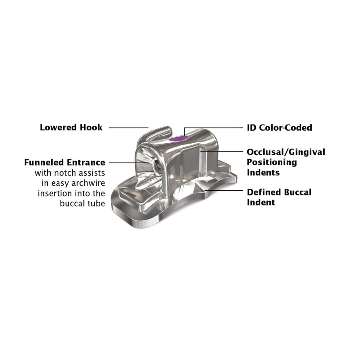 Votion Bondable Buccal Tubes MBT Prescription .022" Slot - 351-22-1620, Upper Right - 10 stuks