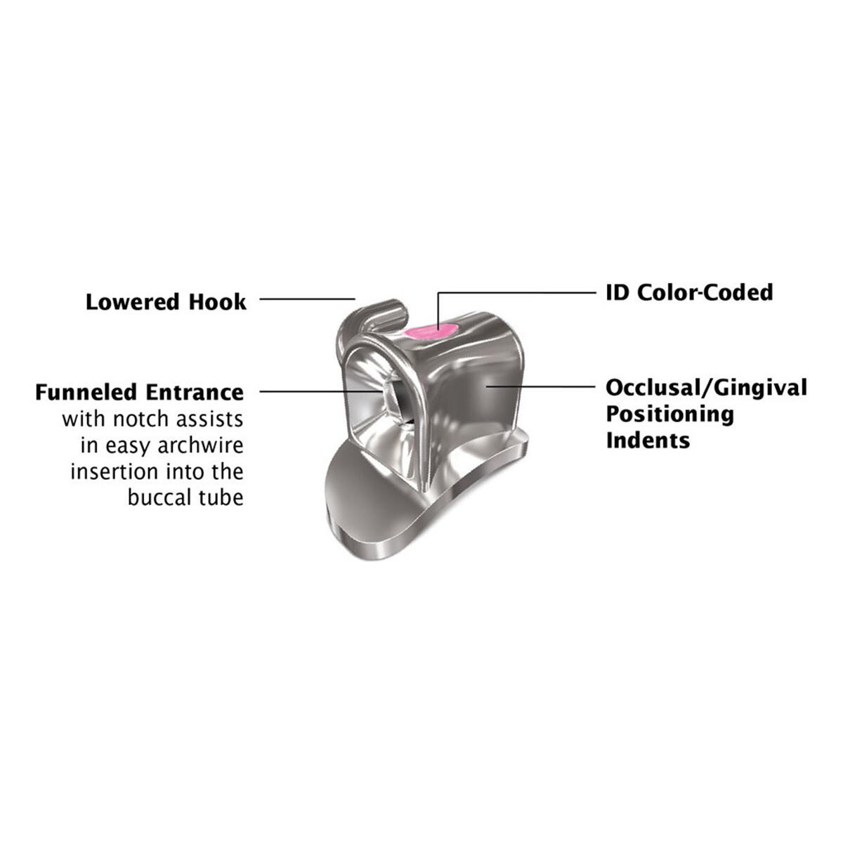 Votion Mini Bondable Buccal Tubes Roth Prescription .022" Slot - 352-12-2620, Upper Left - 10 stuks