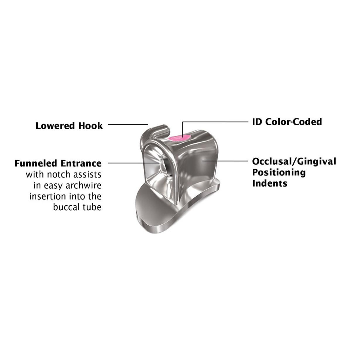 Votion Mini Bondable Buccal Tubes Roth Prescription .022" Slot - 352-12-1620, Upper Right - 10 stuks