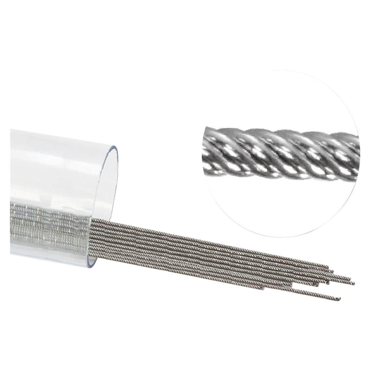 Draad TruForce RVS 6-strand Coaxial Wire - 705-106, Ø .0175", 35 cm - 10 stuks