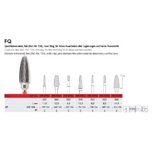 7Hardmetaalfrezen - 9FQ - Dwarsvertanding - ISO 040, 2 stuks FIJN