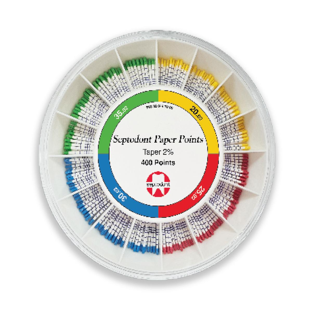 Paper Points Assortiment - Taper 2%, 400 stuks (elk 100x ISO 20, 25, 30 en 35)