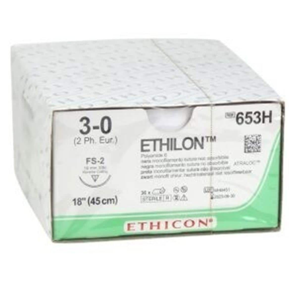 Ethilon - USP 3-0 FS2 45 cm zwart 653H - zwart 45 cm