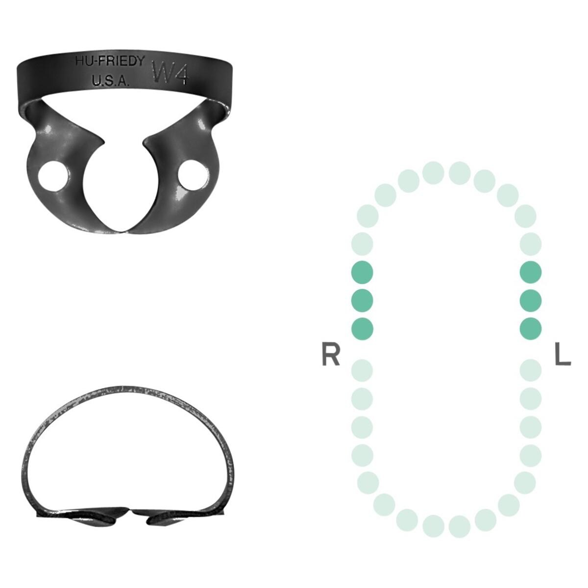 Cofferdamklem Black Line - molaar boven - W4 (RDCMW4)