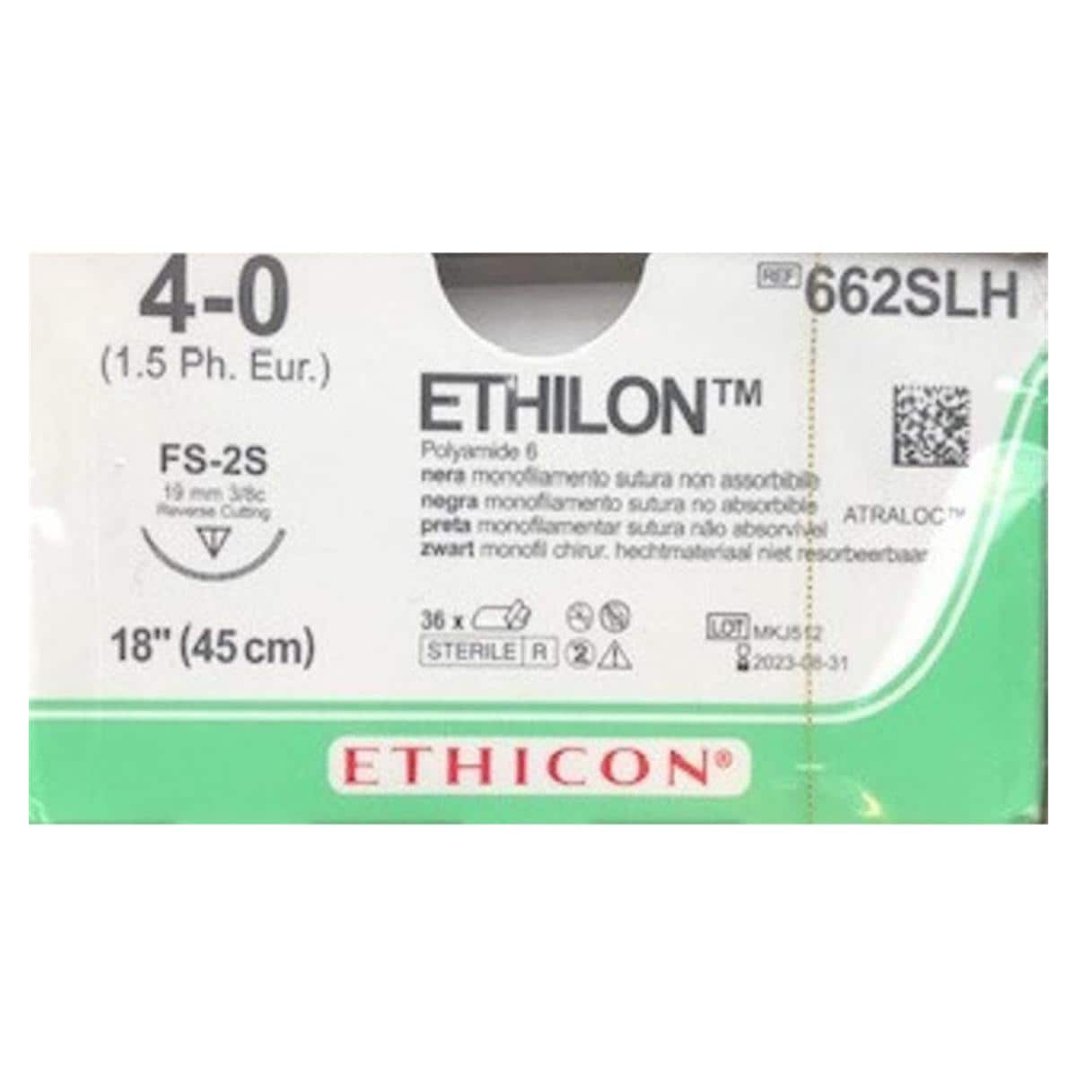 Ethilon - Lengte 45cm zwart, 36 stuks 4-0, naald FS-2S - 662SLH