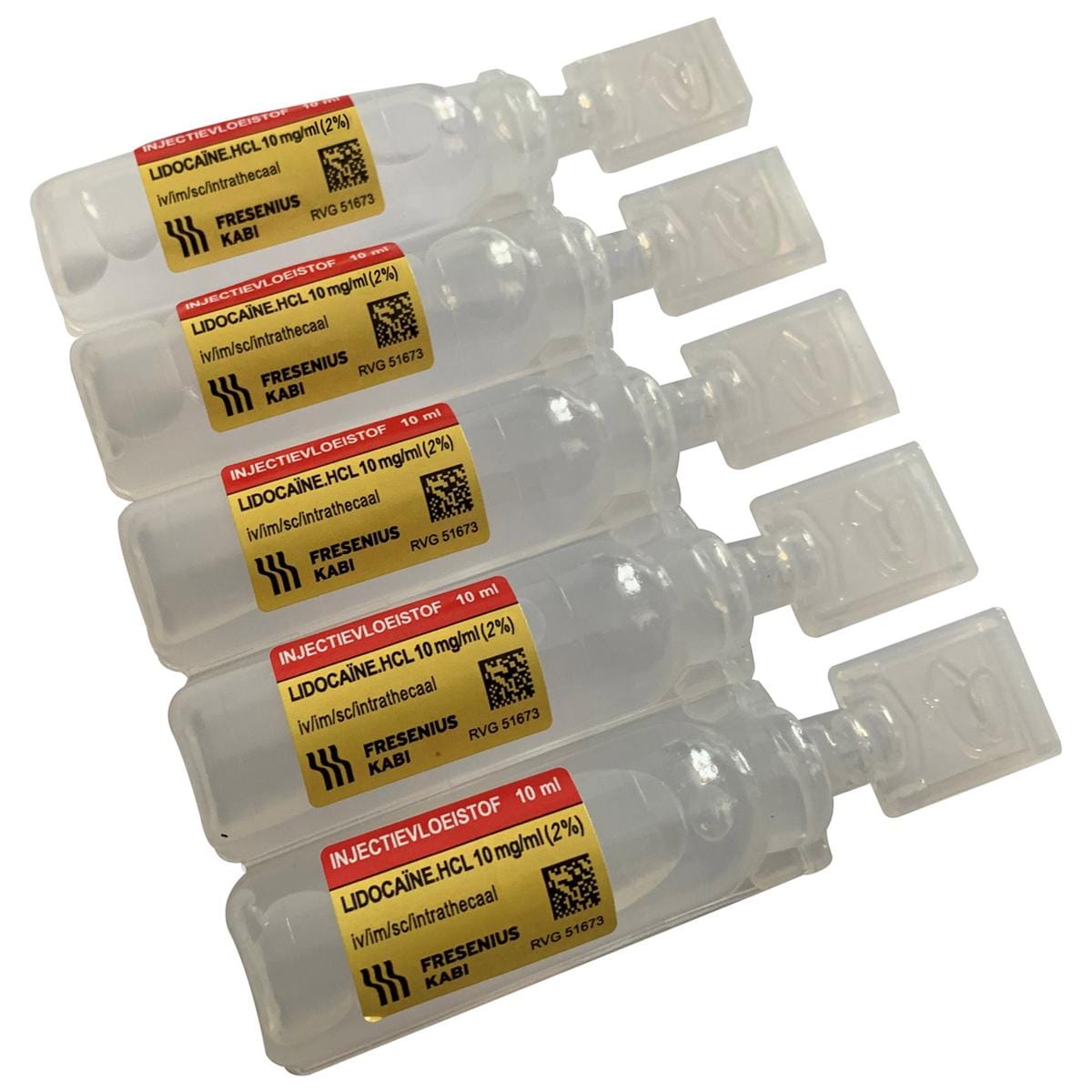 Lidocaïne pro injectie 2% - 20 x 10 ml kunststof ampullen