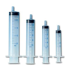 Injectiespuit 3-delig, luer - 3ml, per 100 stuks